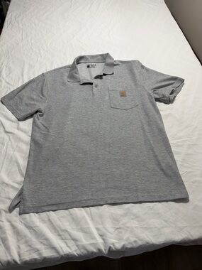 Carhartt Men’s Light Gray Pocket Polo Shirt